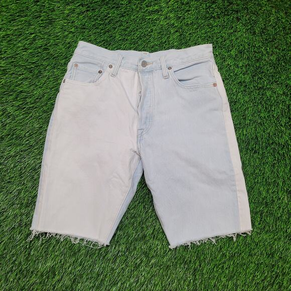 Levis 501 Reworked Two-Tone Cut-Off Shorts Womens 28 Size 6 Jorts - Picture 1 of 6
